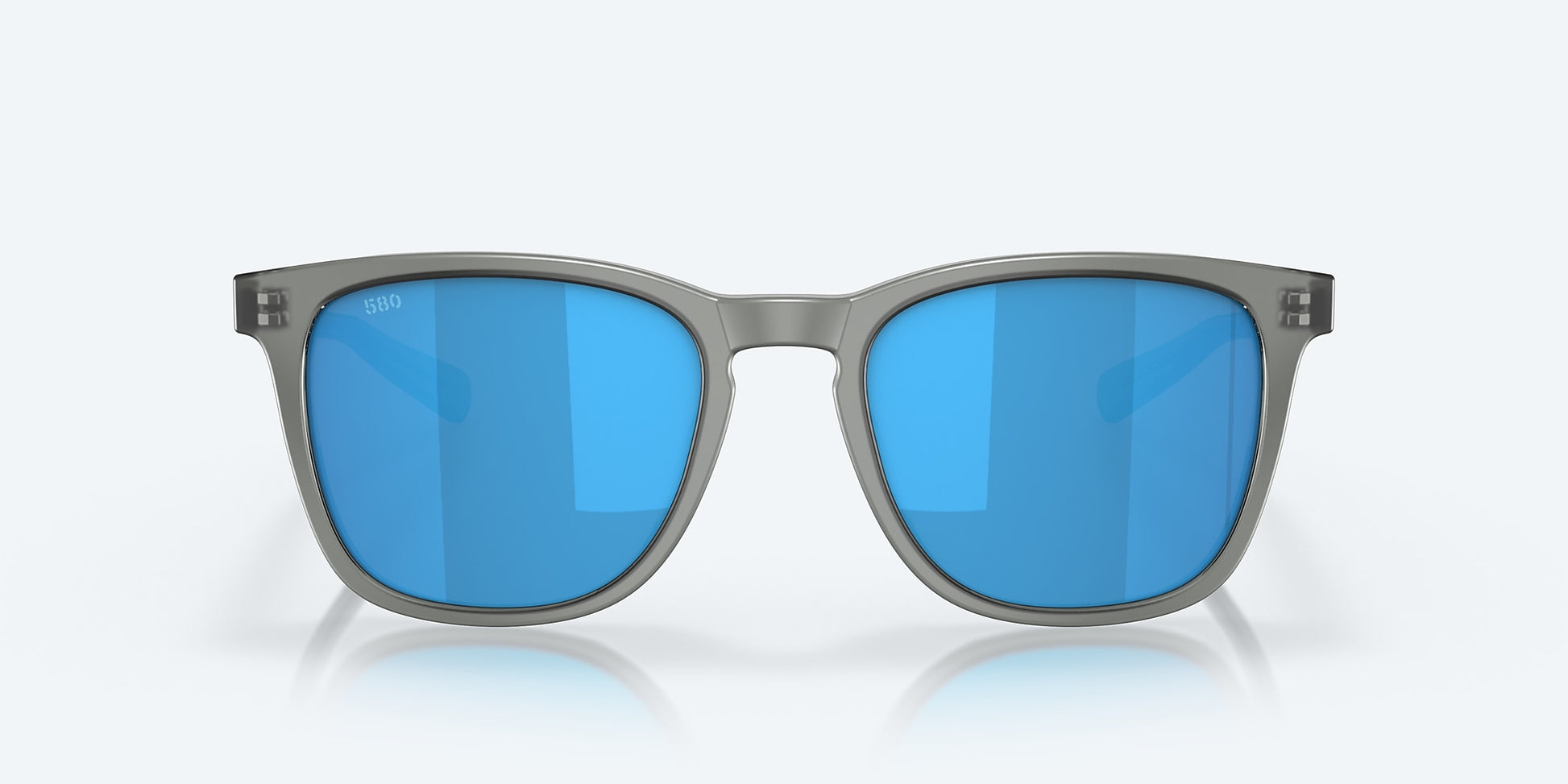 [Blue Mirror Polarized Glass Lenses, Matte Gray Crystal Frame]