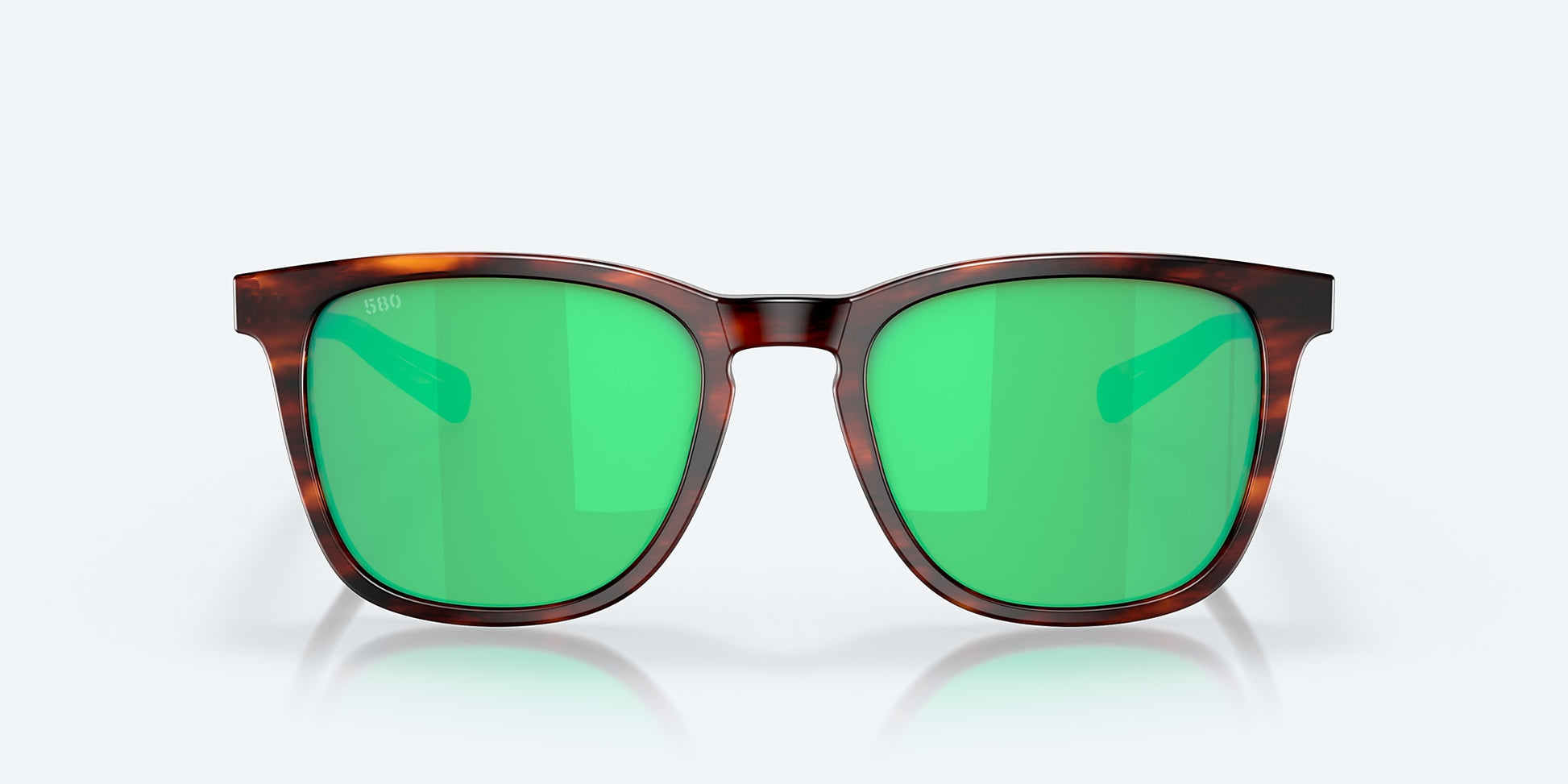 [Green Mirror Polarized Glass Lenses, Matte Tortoise Frame]
