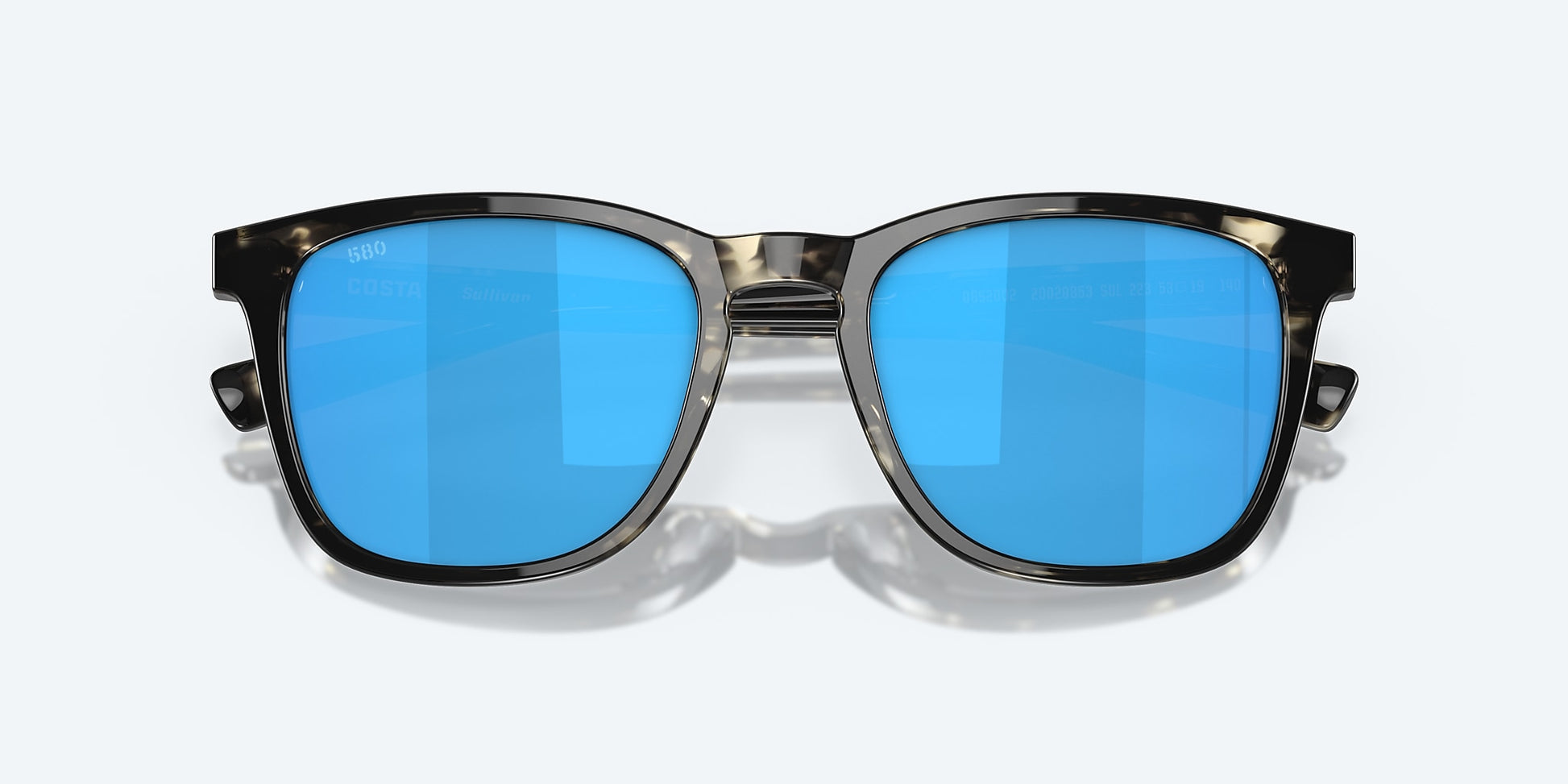 [Blue Mirror Polarized Glass Lenses, Shiny Black Kelp Frame]