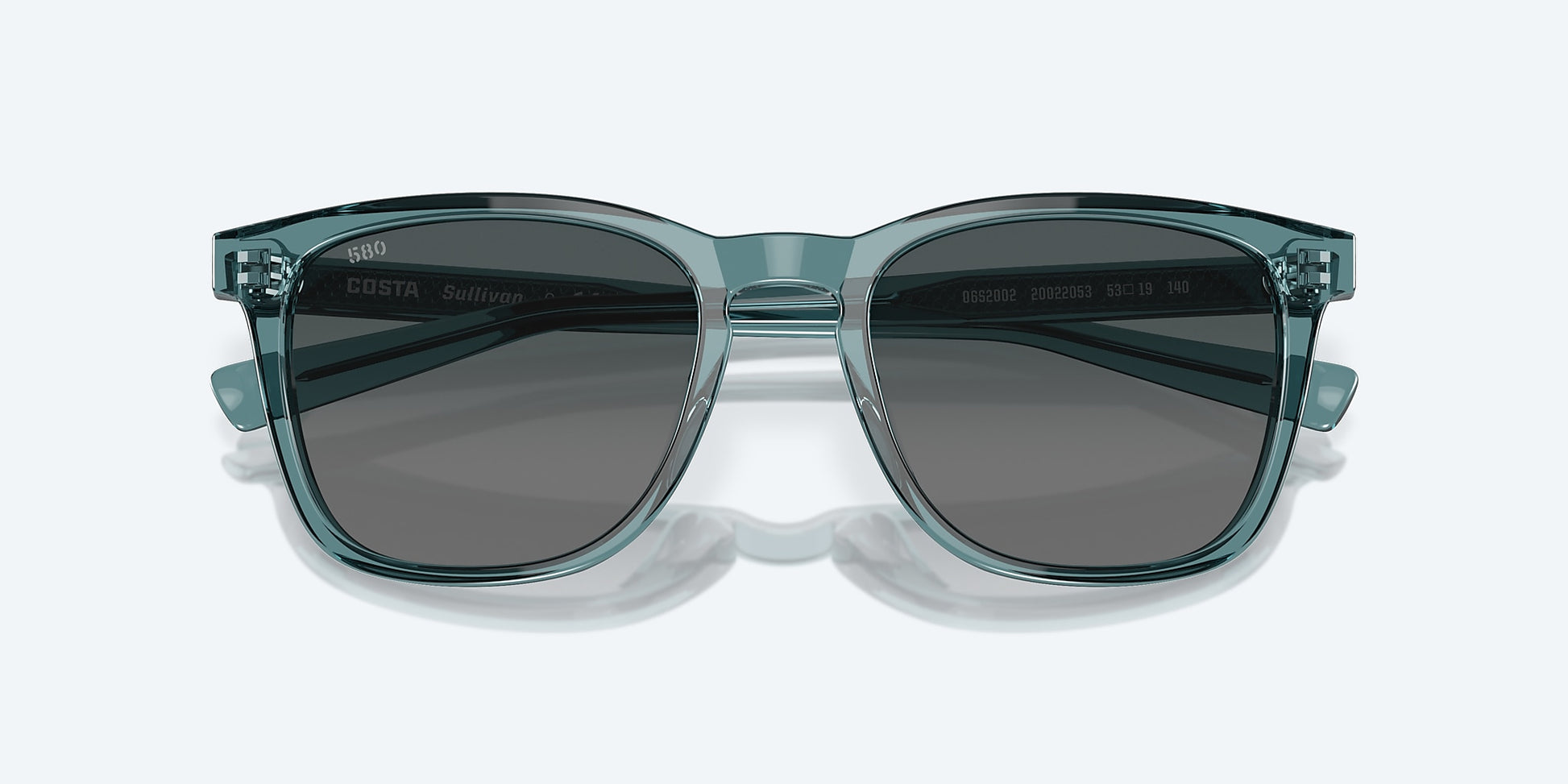 [Gray Gradient Polarized Glass Lenses, Aquamarine Frame]