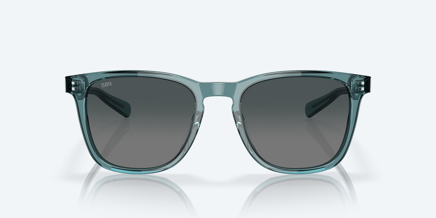 [Gray Gradient Polarized Glass Lenses, Aquamarine Frame]