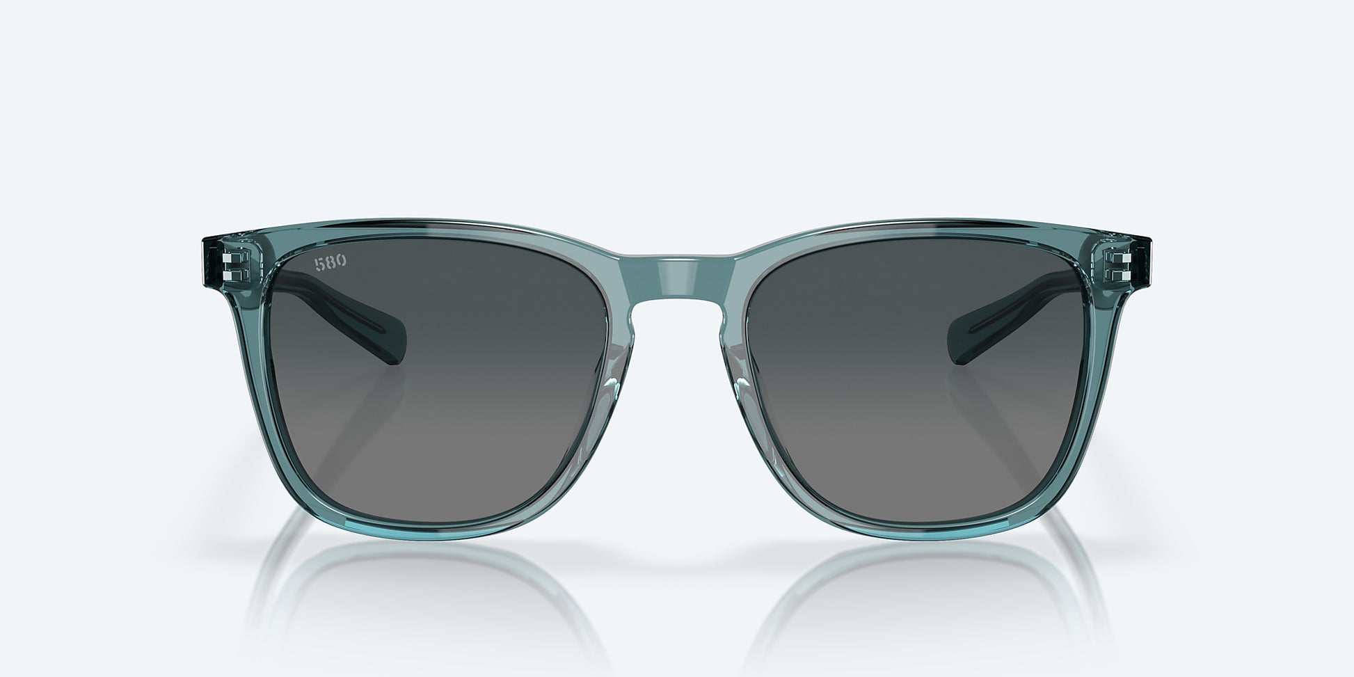 [Gray Gradient Polarized Glass Lenses, Aquamarine Frame]