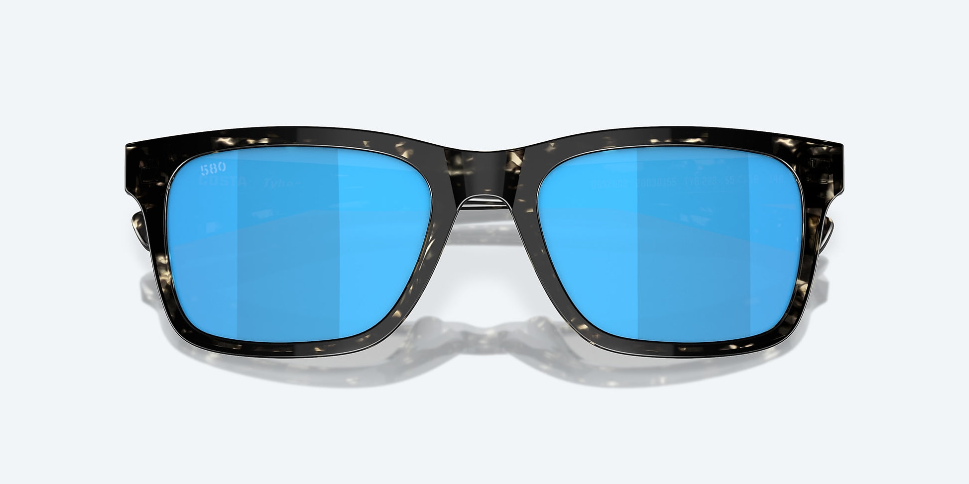 [Blue Mirror Polarized Glass Lenses, Shiny Black Kelp Frame]