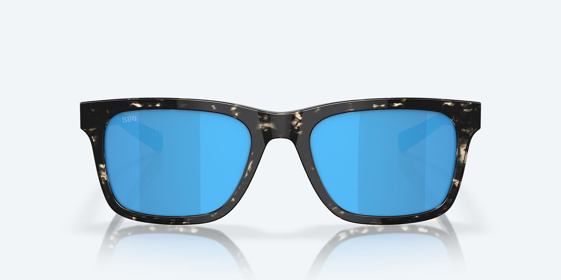 [Blue Mirror Polarized Glass Lenses, Shiny Black Kelp Frame]