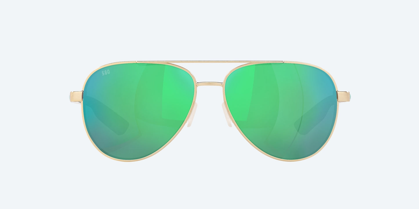 [Green Mirror Polarized Glass Lenses, Brushed Gold Frame]