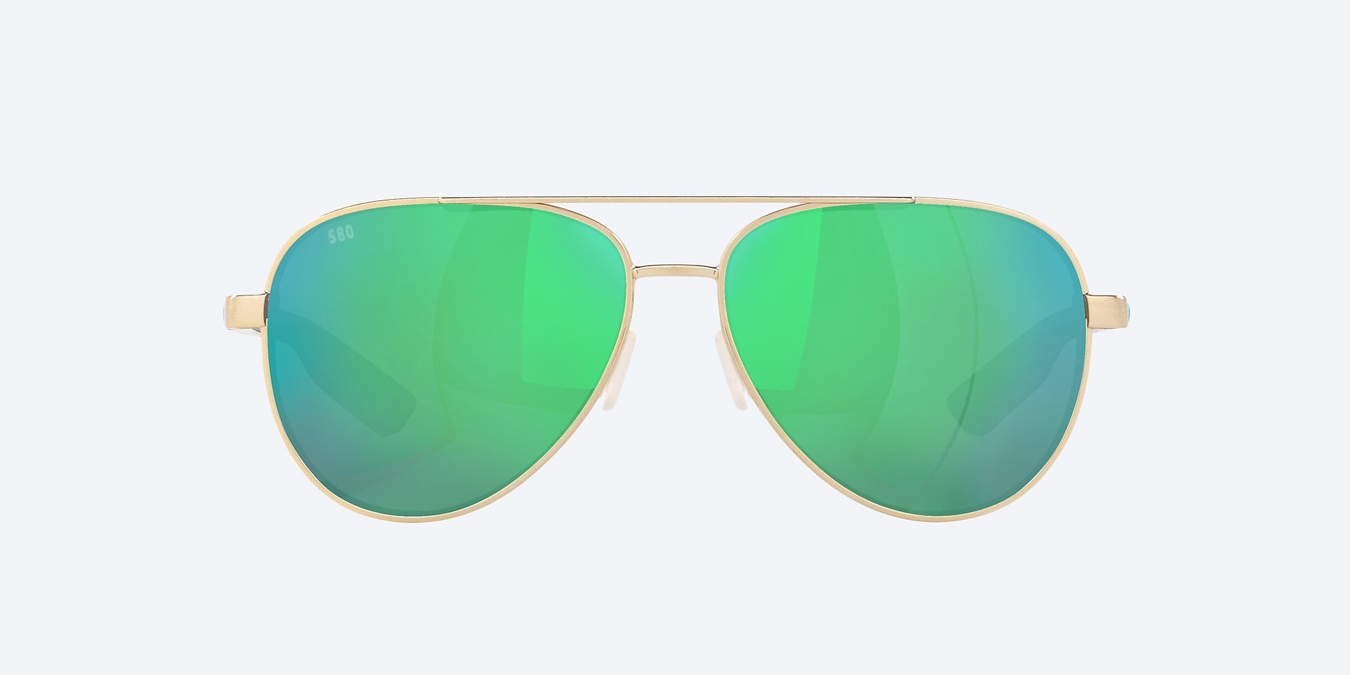 [Green Mirror Polarized Glass Lenses, Brushed Gold Frame]