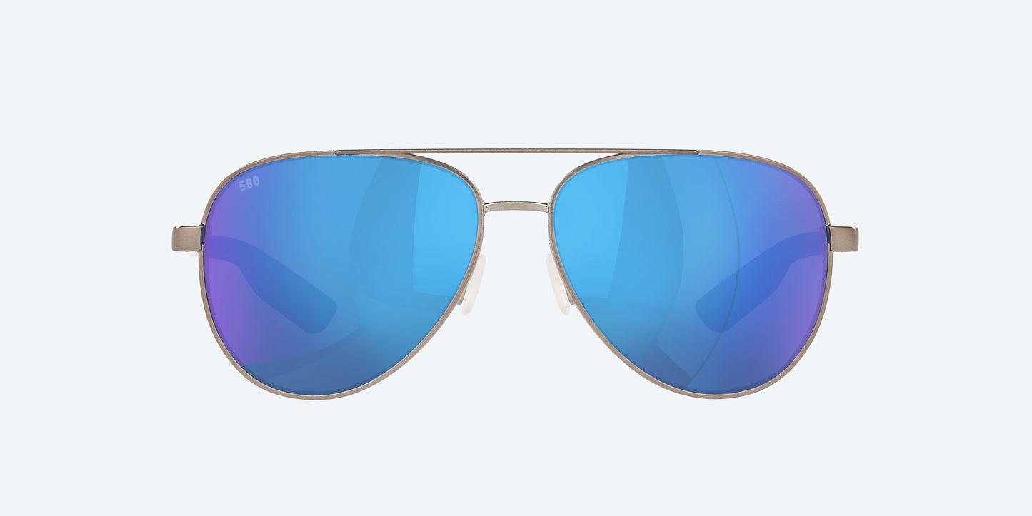 [Blue Mirror Polarized Glass Lenses, Brushed Gunmetal Frame]