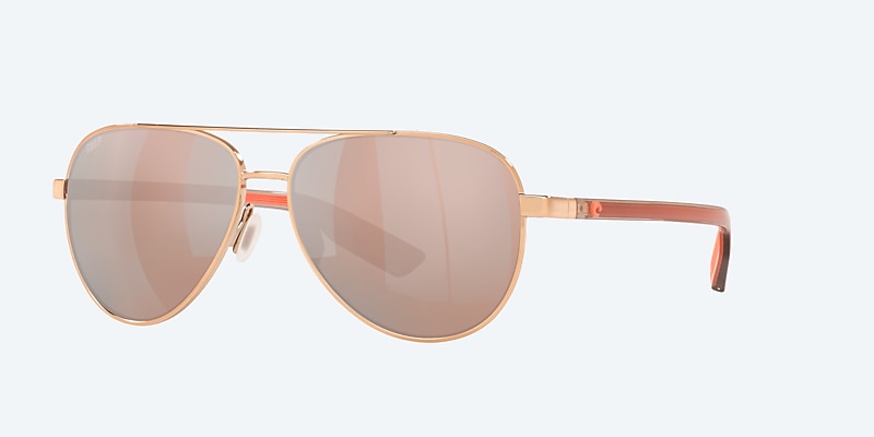 [Copper Silver Mirror Polarized Polycarbonate Lenses, Shiny Rose Gold Frame]