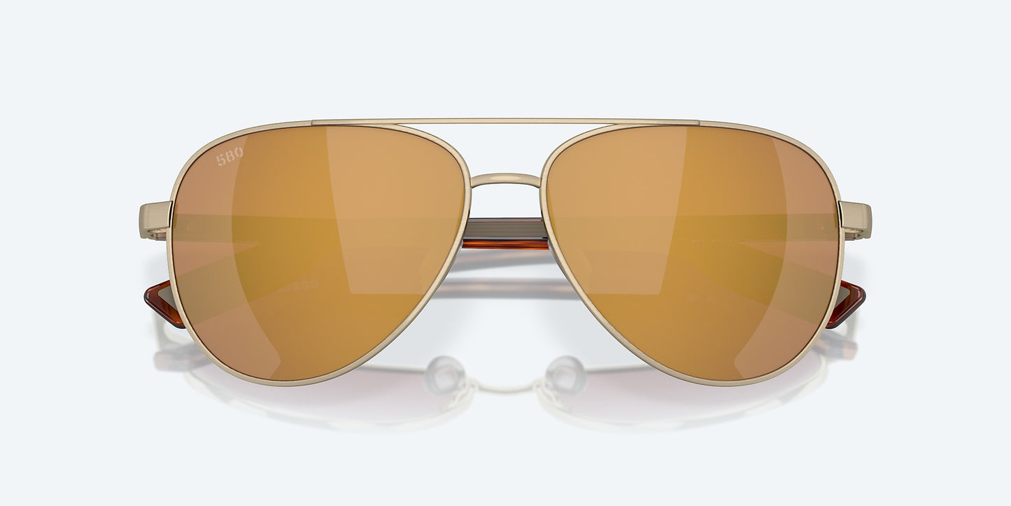 [Gold Mirror Polarized Glass Lenses, Brushed Gold Frame]