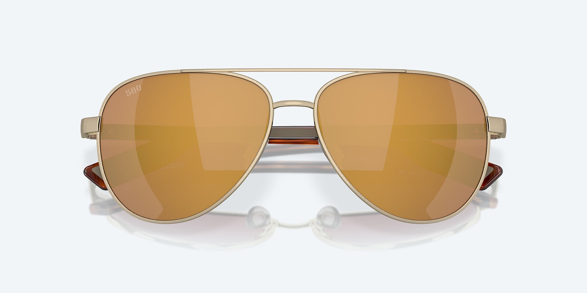 [Gold Mirror Polarized Glass Lenses, Brushed Gold Frame]
