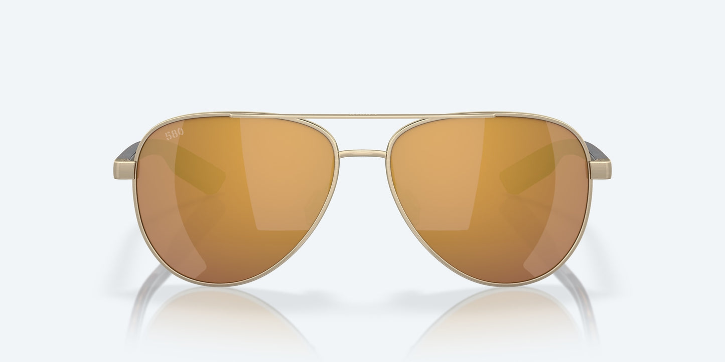 [Gold Mirror Polarized Glass Lenses, Brushed Gold Frame]