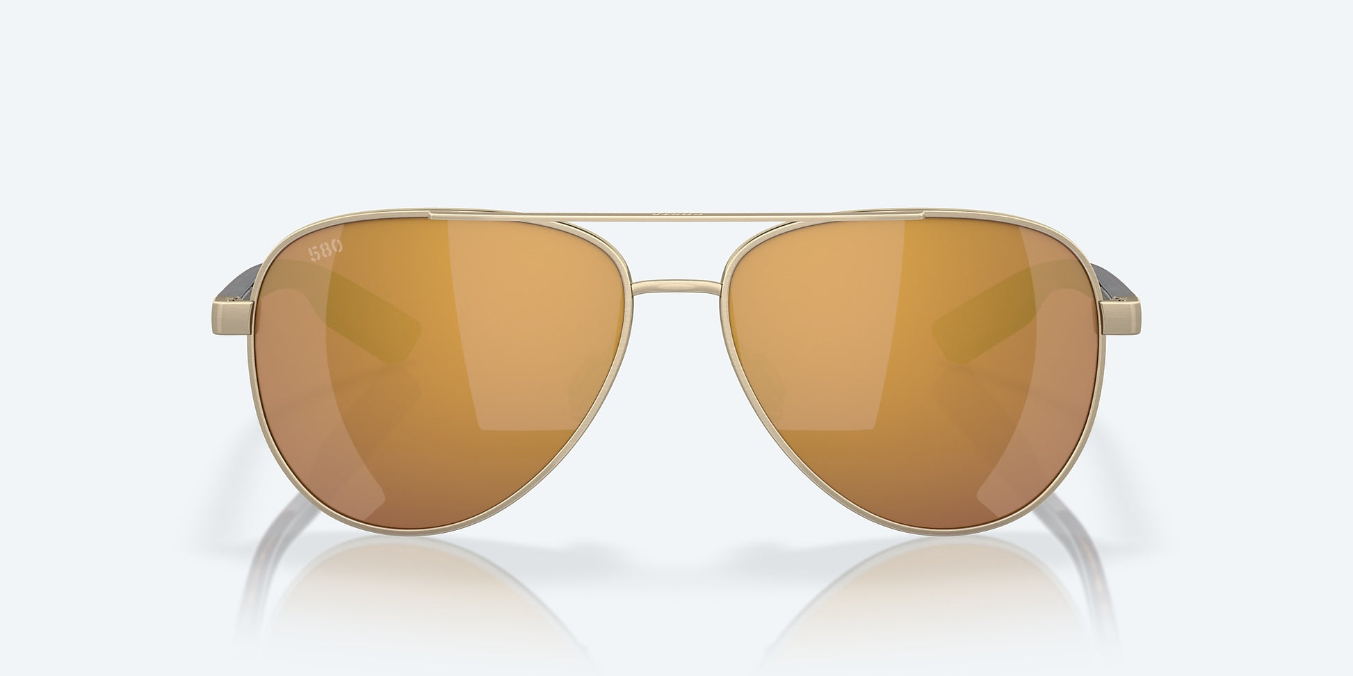 [Gold Mirror Polarized Glass Lenses, Brushed Gold Frame]