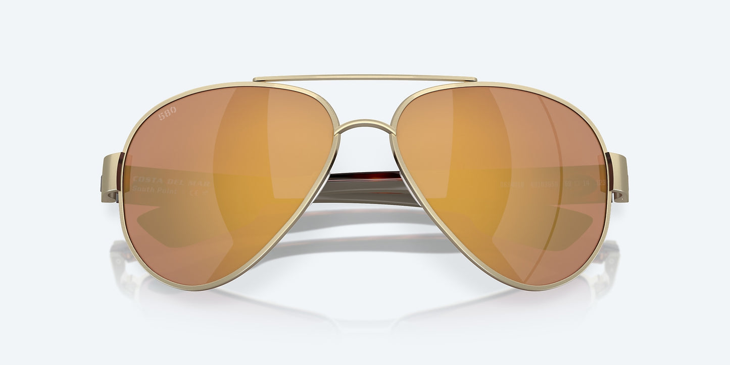 [Gold Mirror Polarized Glass Lenses, Brushed Gold Frame]