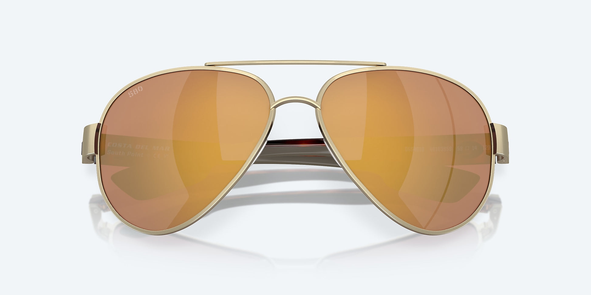 [Gold Mirror Polarized Glass Lenses, Brushed Gold Frame]