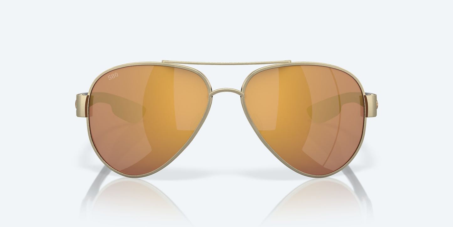 [Gold Mirror Polarized Glass Lenses, Brushed Gold Frame]