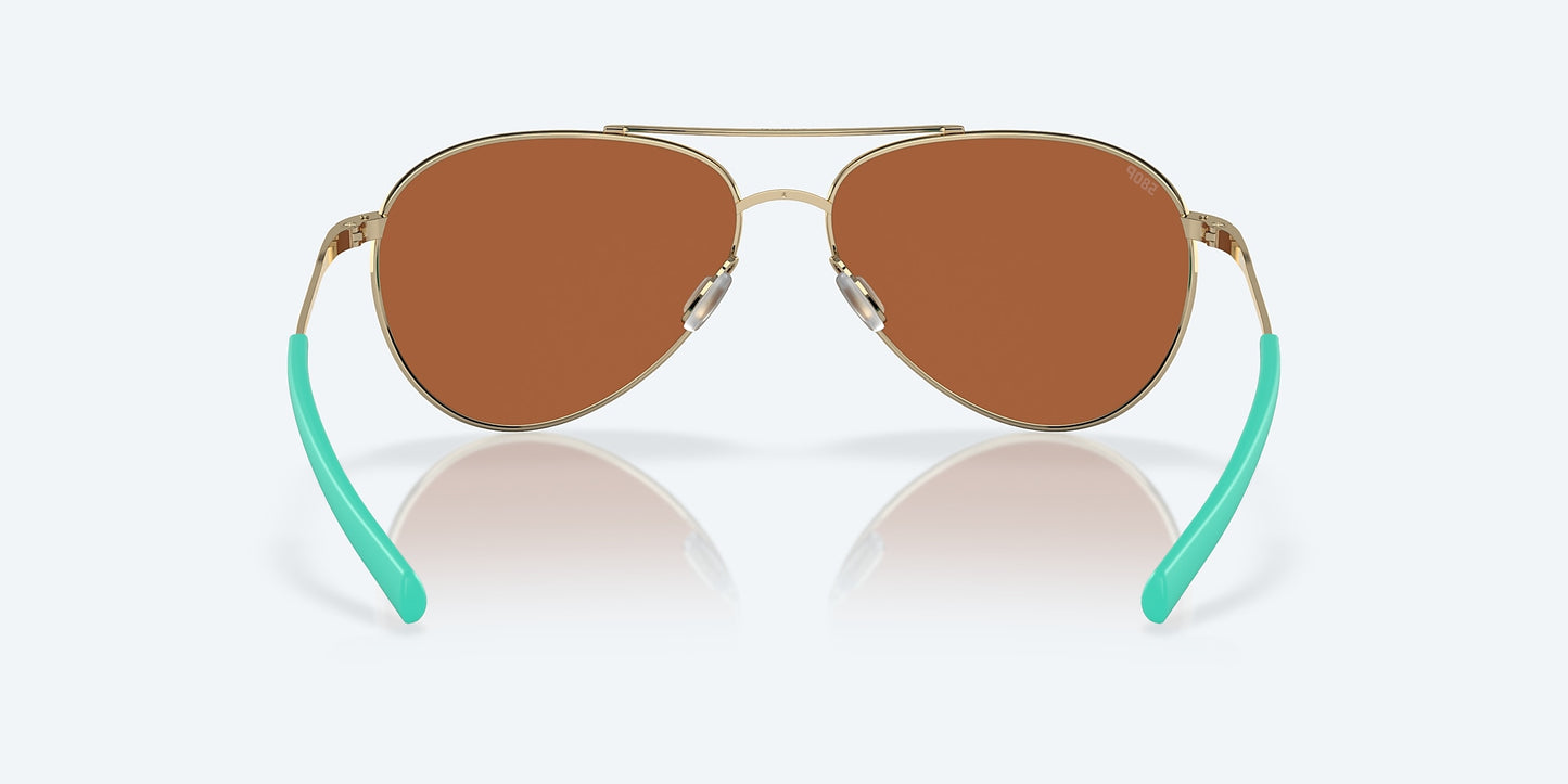 [Green Mirror Polarized Polycarbonate Lenses, Shiny Gold Frame]