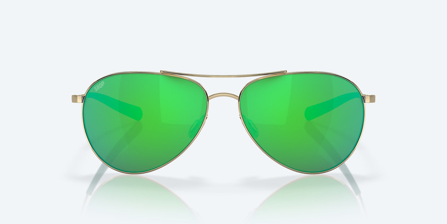 [Green Mirror Polarized Polycarbonate Lenses, Shiny Gold Frame]