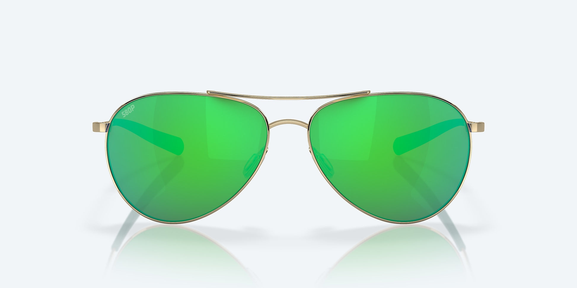 [Green Mirror Polarized Polycarbonate Lenses, Shiny Gold Frame]