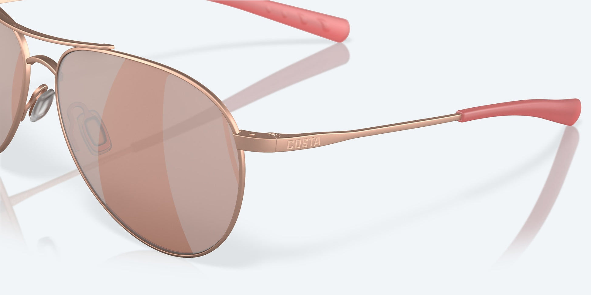 [Copper Silver Mirror Polarized Polycarbonate Lenses, Satin Rose Gold Frame]