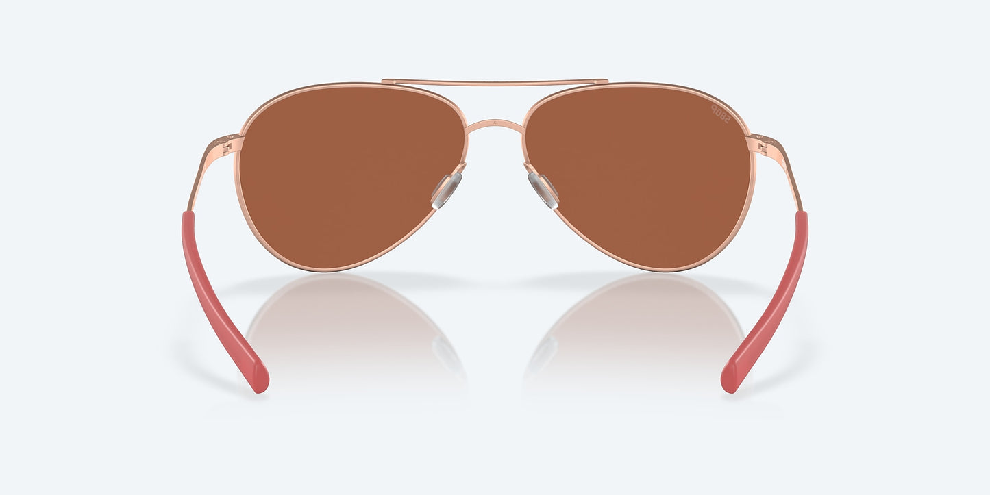 [Copper Silver Mirror Polarized Polycarbonate Lenses, Satin Rose Gold Frame]