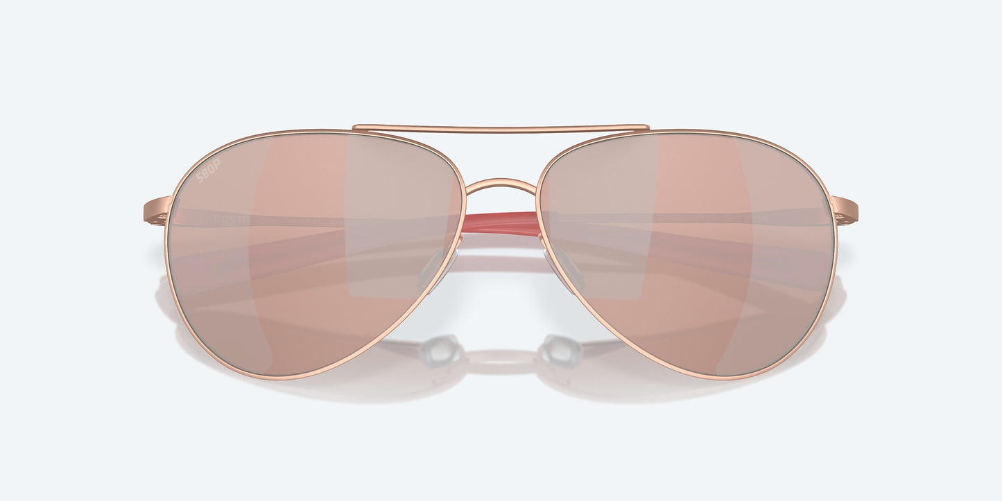 [Copper Silver Mirror Polarized Polycarbonate Lenses, Satin Rose Gold Frame]
