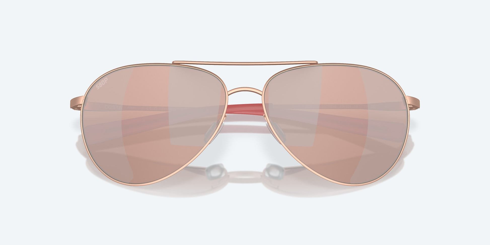[Copper Silver Mirror Polarized Polycarbonate Lenses, Satin Rose Gold Frame]