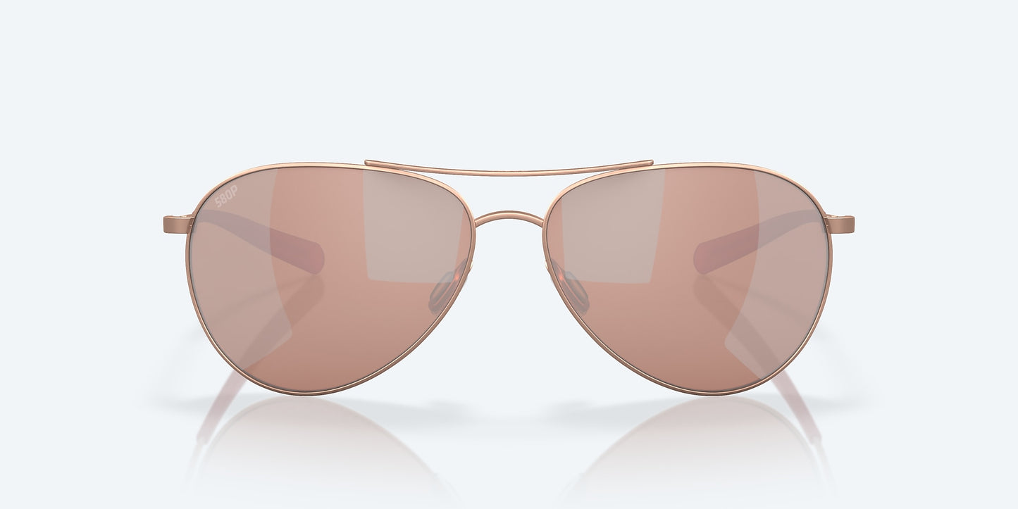 [Copper Silver Mirror Polarized Polycarbonate Lenses, Satin Rose Gold Frame]