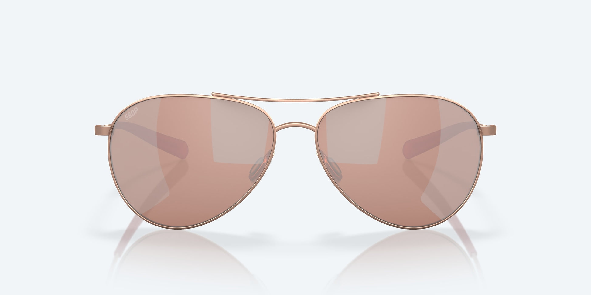 [Copper Silver Mirror Polarized Polycarbonate Lenses, Satin Rose Gold Frame]