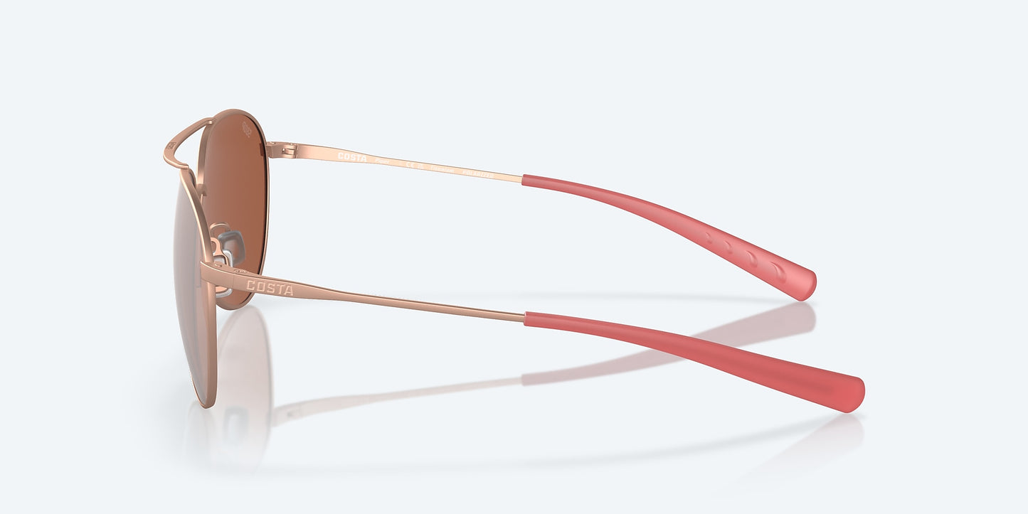 [Copper Silver Mirror Polarized Polycarbonate Lenses, Satin Rose Gold Frame]