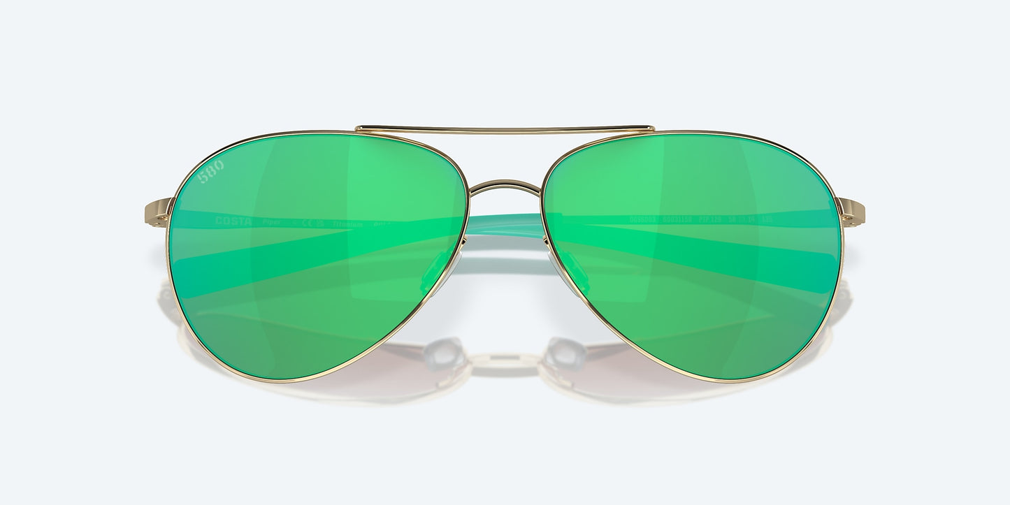 [Green Mirror Polarized Glass Lenses, Shiny Gold Frame]