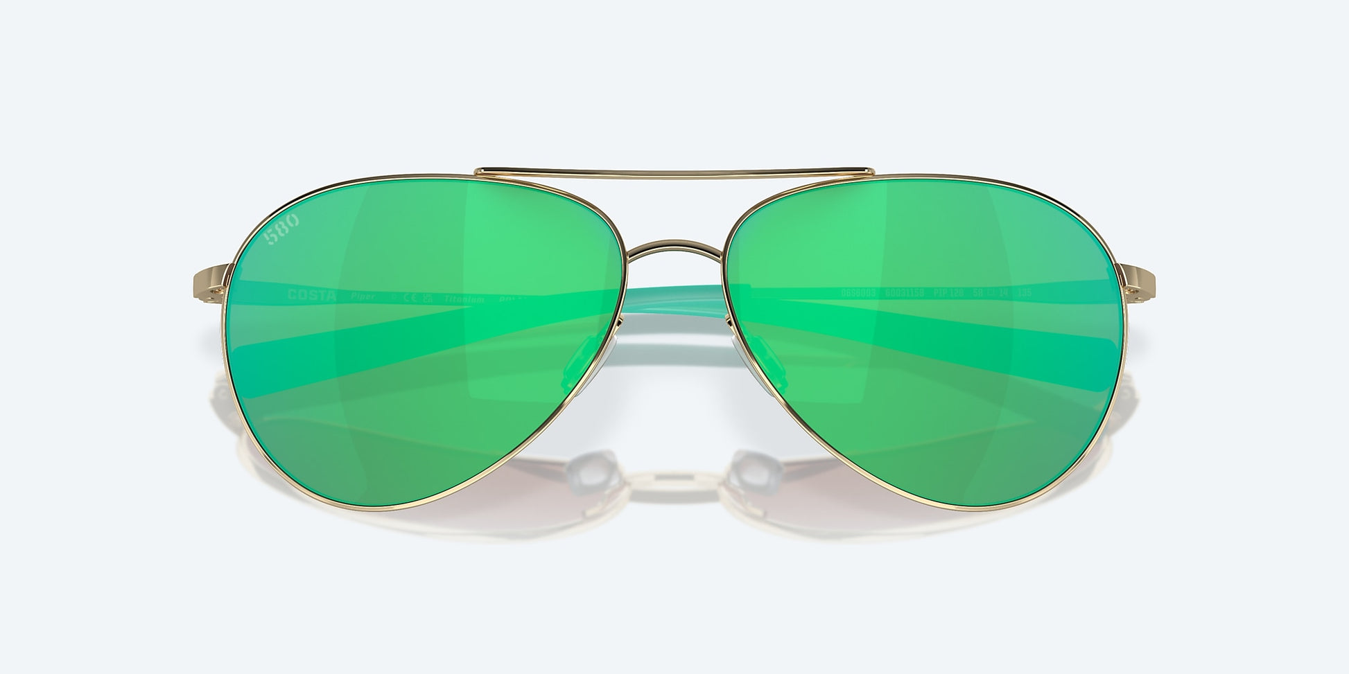 [Green Mirror Polarized Glass Lenses, Shiny Gold Frame]