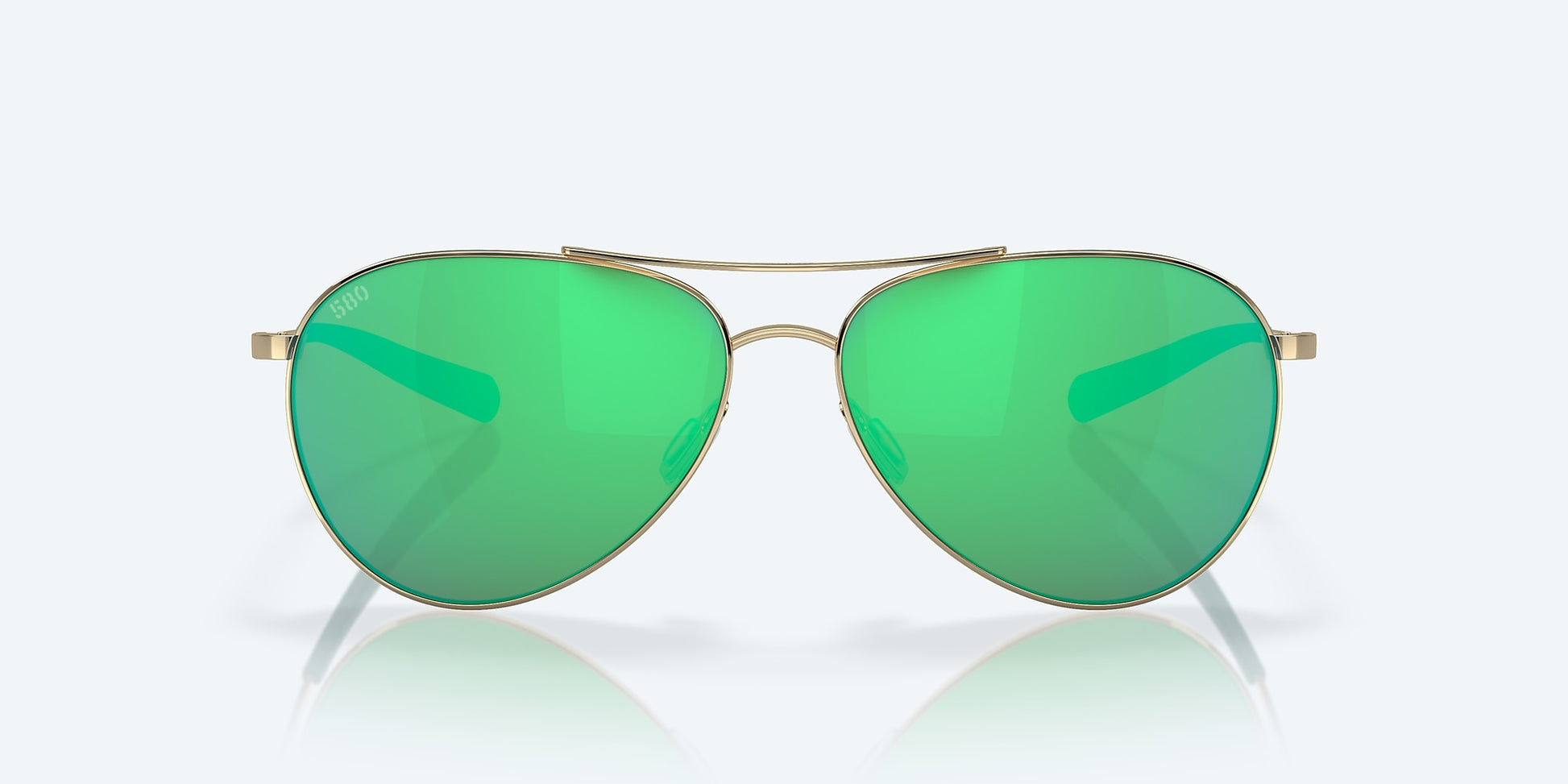 [Green Mirror Polarized Glass Lenses, Shiny Gold Frame]