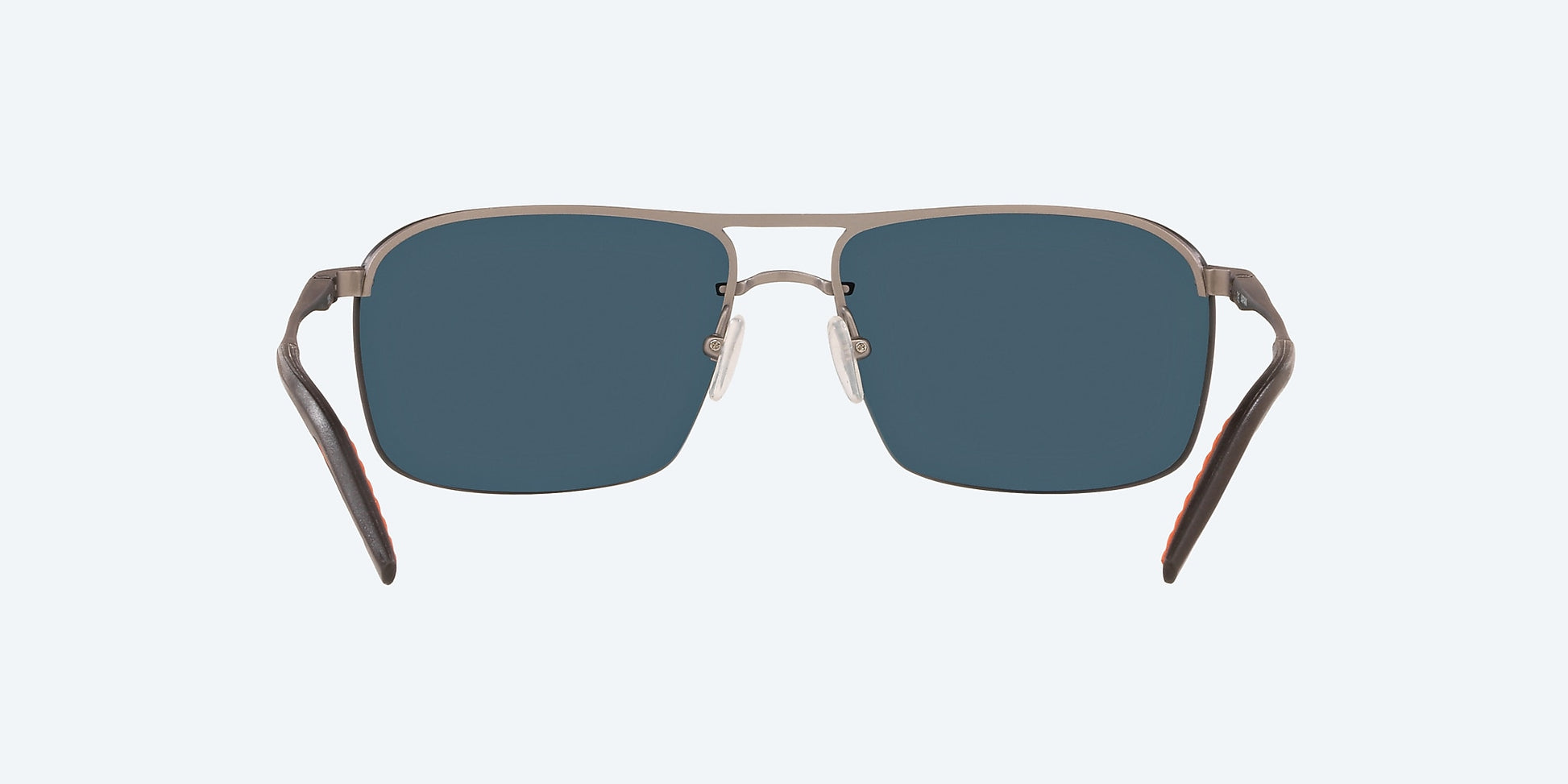 [Blue Mirror Polarized Polycarbonate Lenses, Matte Silver Frame]