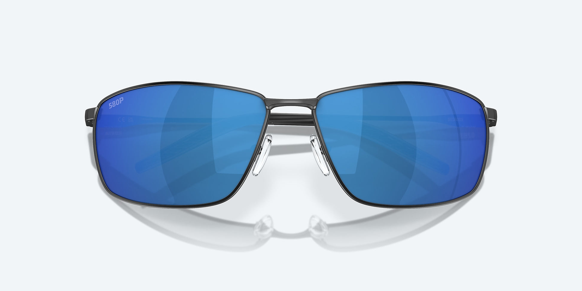 [Blue Mirror Polarized Polycarbonate Lenses, Matte Black Frame]