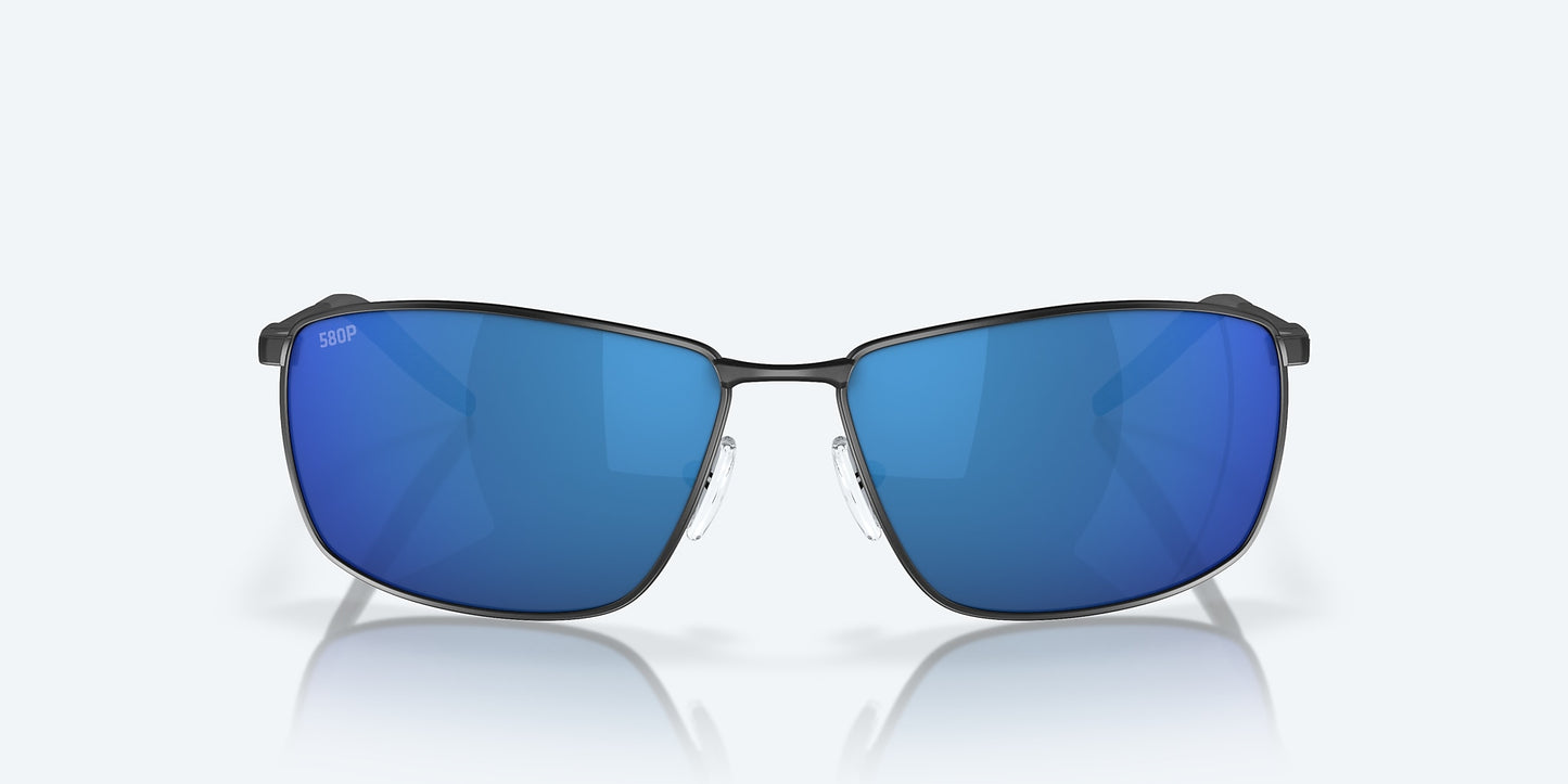 [Blue Mirror Polarized Polycarbonate Lenses, Matte Black Frame]