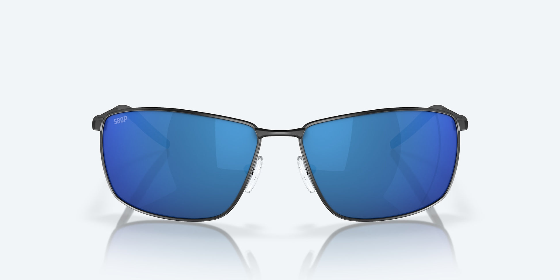 [Blue Mirror Polarized Polycarbonate Lenses, Matte Black Frame]