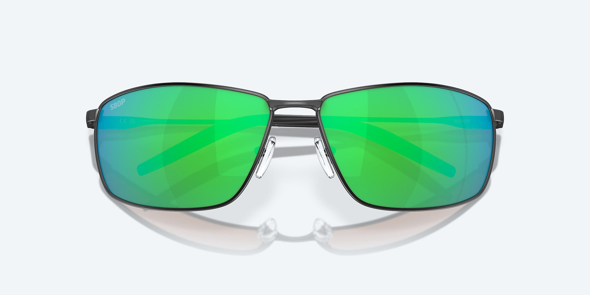 [Green Mirror Polarized Polycarbonate Lenses, Matte Black Frame]