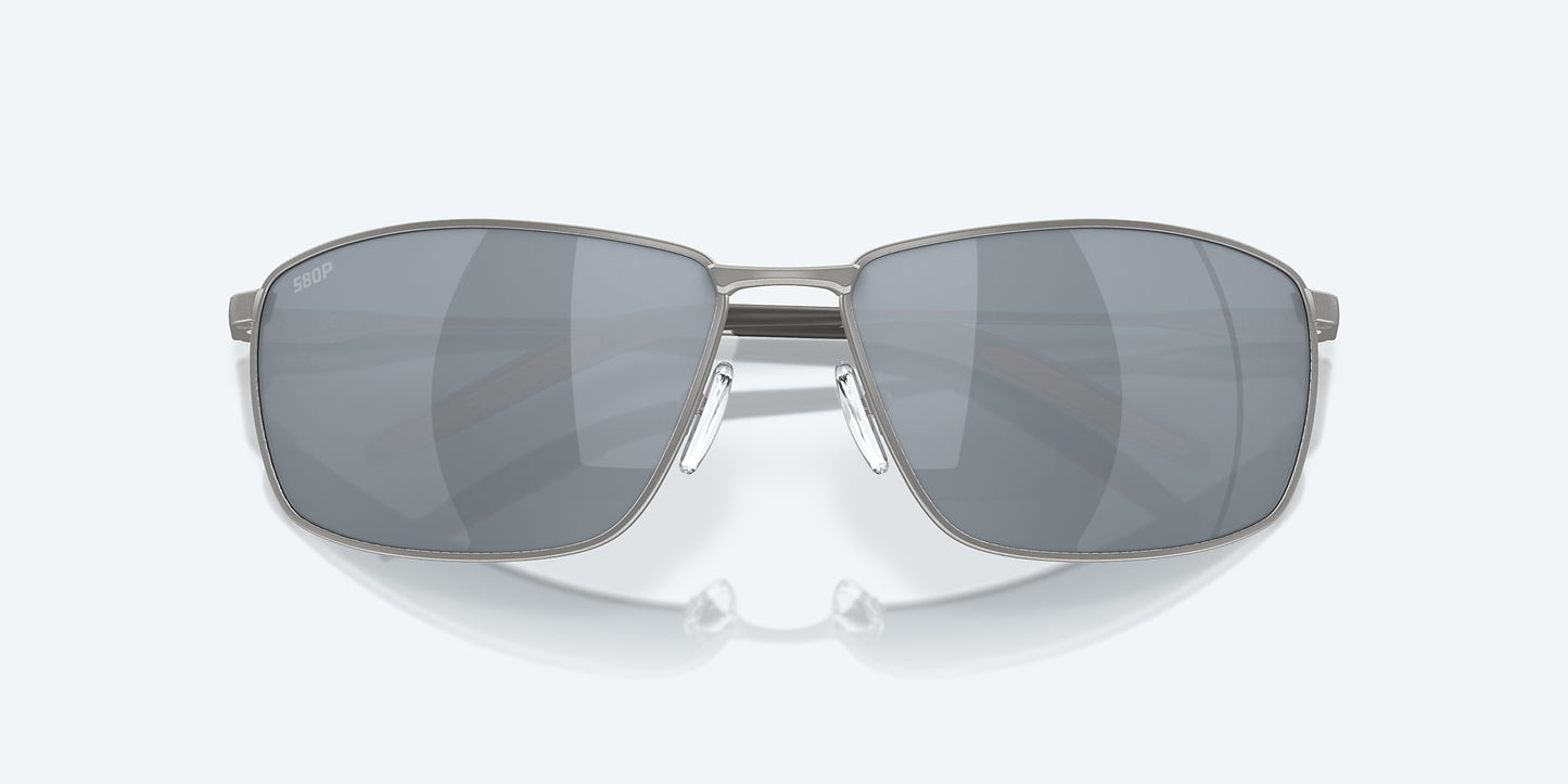 [Gray Silver Mirror Polarized Polycarbonate Lenses, Matte Silver Frame]