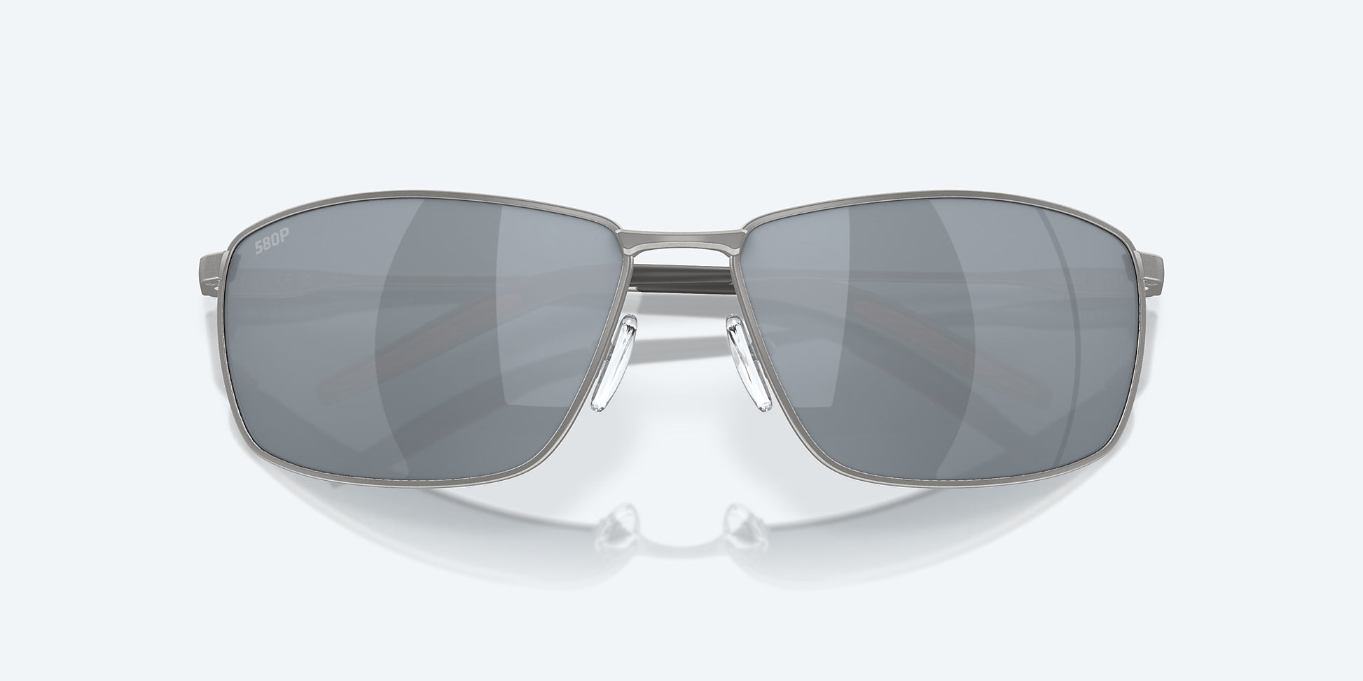 [Gray Silver Mirror Polarized Polycarbonate Lenses, Matte Silver Frame]