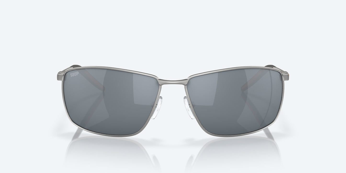 [Gray Silver Mirror Polarized Polycarbonate Lenses, Matte Silver Frame]