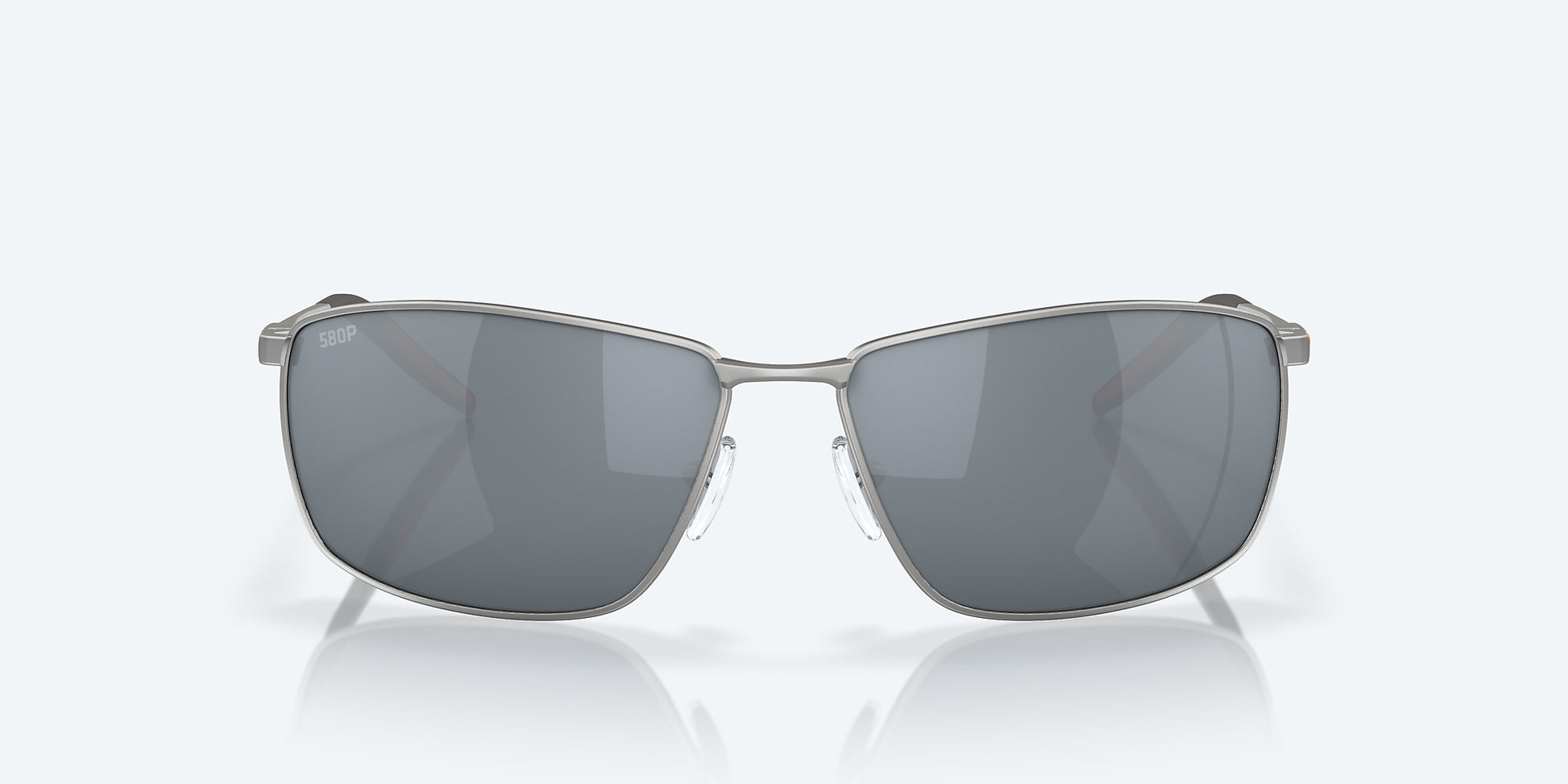 [Gray Silver Mirror Polarized Polycarbonate Lenses, Matte Silver Frame]