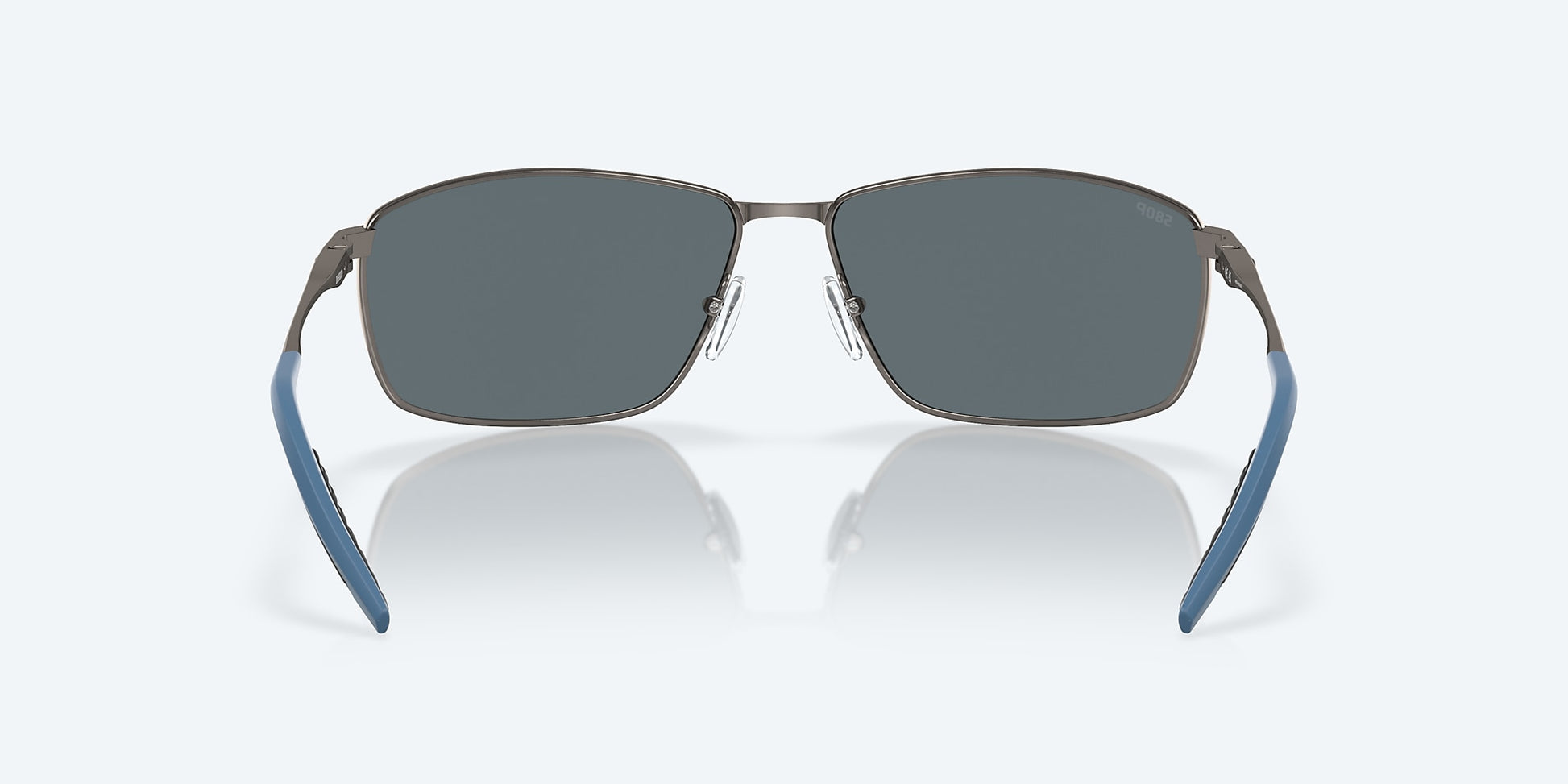 [Blue Mirror Polarized Polycarbonate Lenses, Matte Dark Gunmetal Frame]