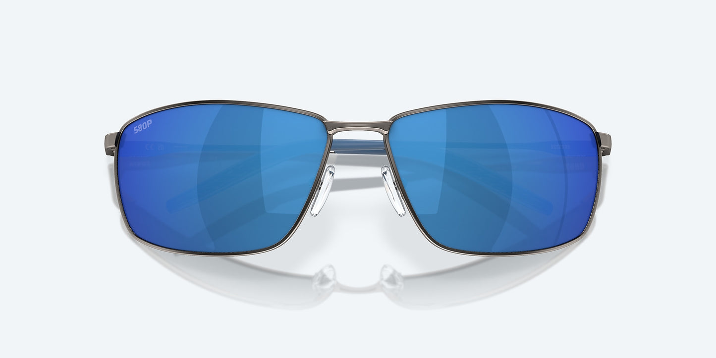 [Blue Mirror Polarized Polycarbonate Lenses, Matte Dark Gunmetal Frame]
