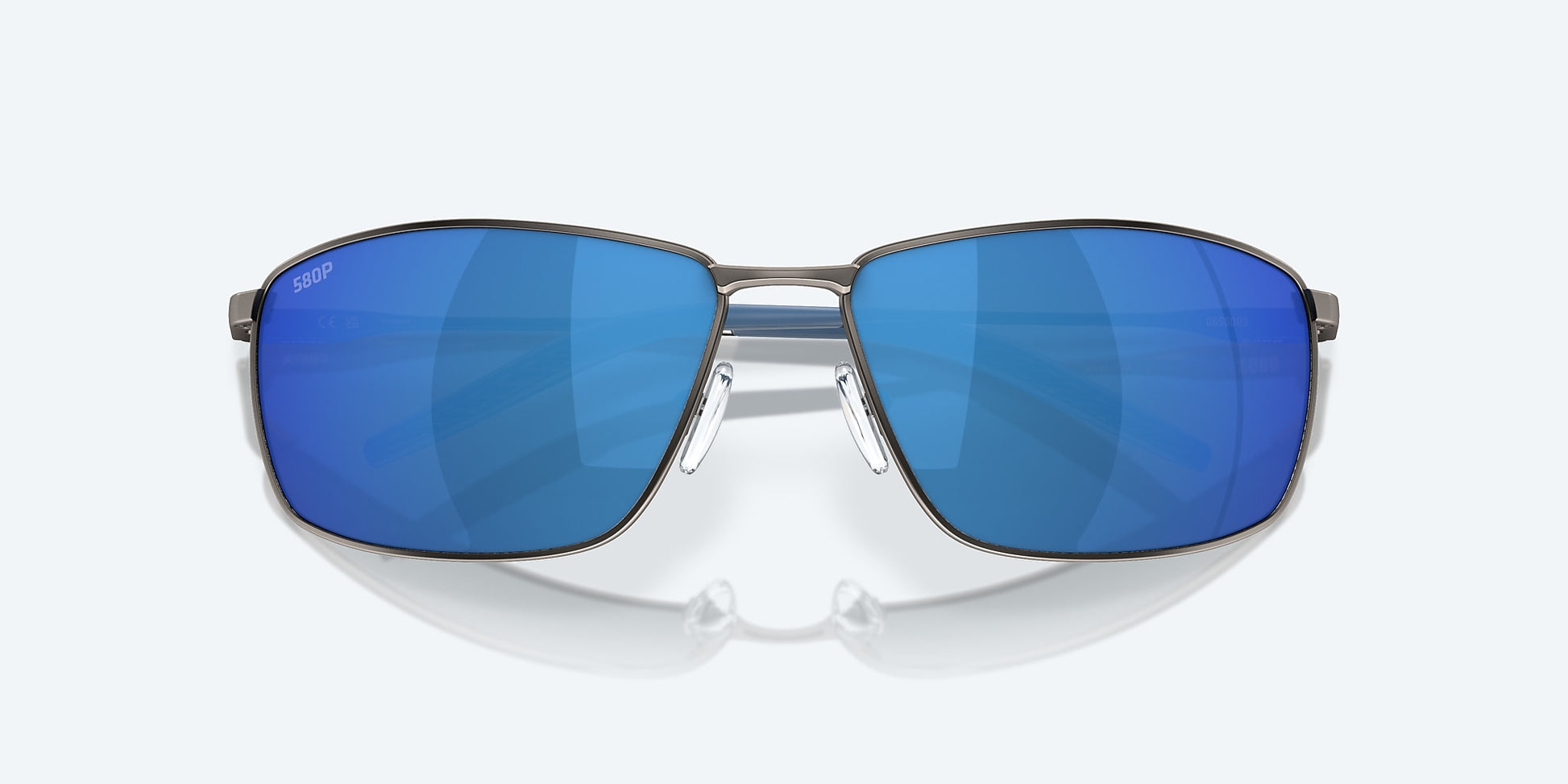 [Blue Mirror Polarized Polycarbonate Lenses, Matte Dark Gunmetal Frame]