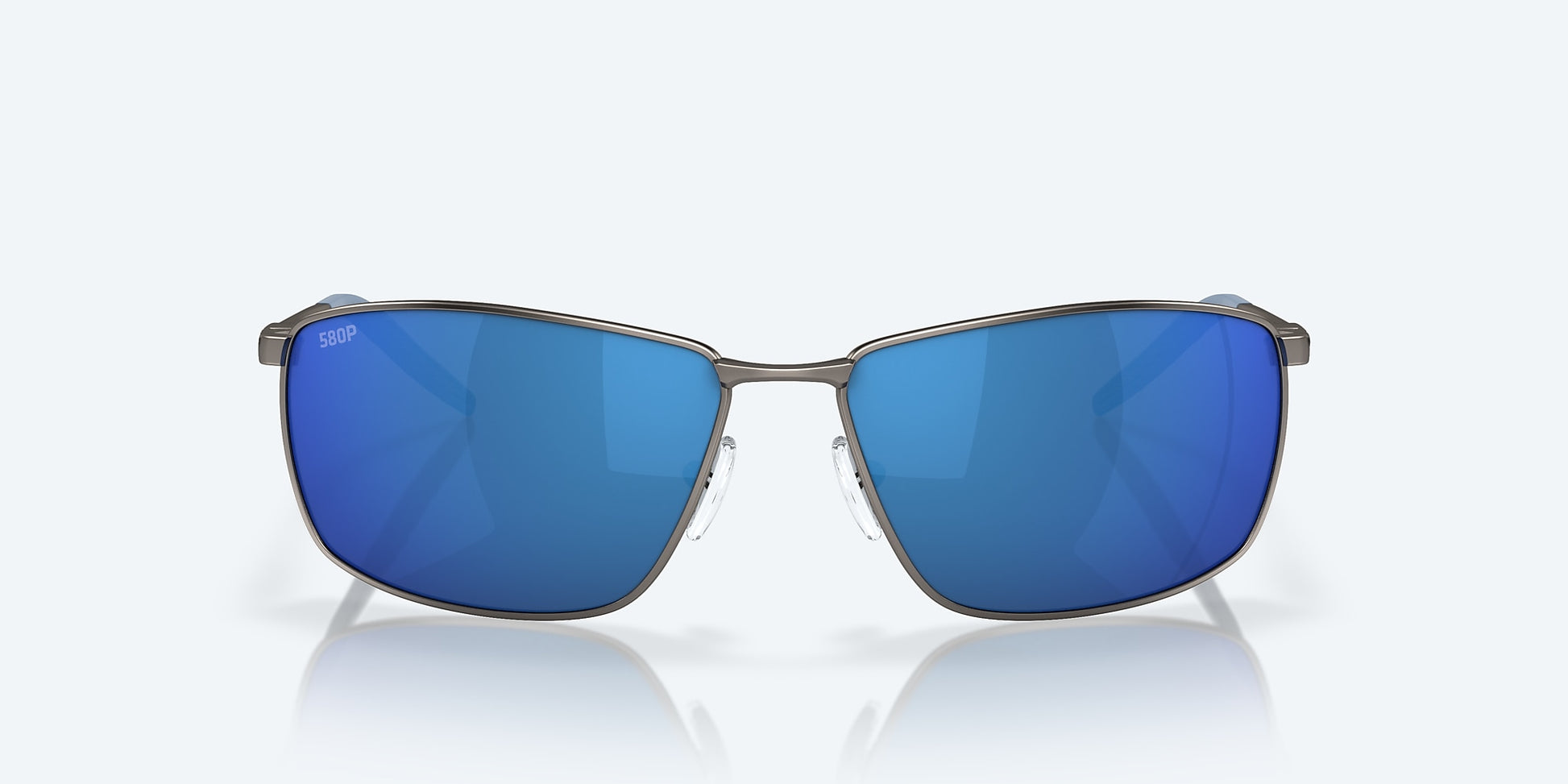 [Blue Mirror Polarized Polycarbonate Lenses, Matte Dark Gunmetal Frame]