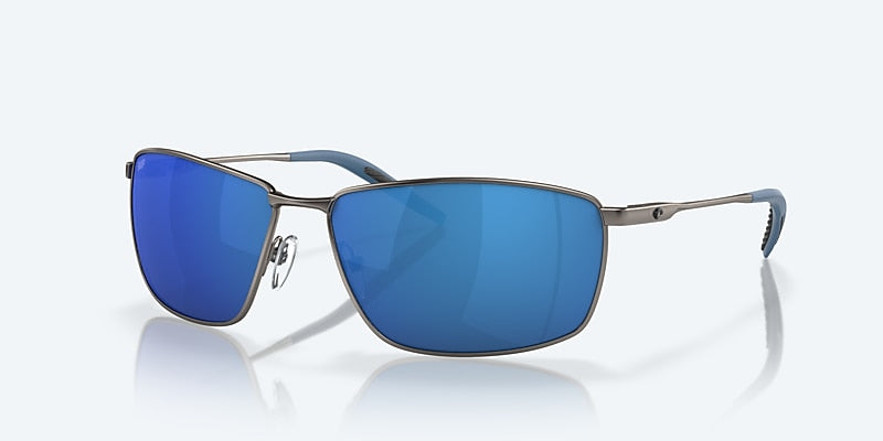 [Blue Mirror Polarized Polycarbonate Lenses, Matte Dark Gunmetal Frame]