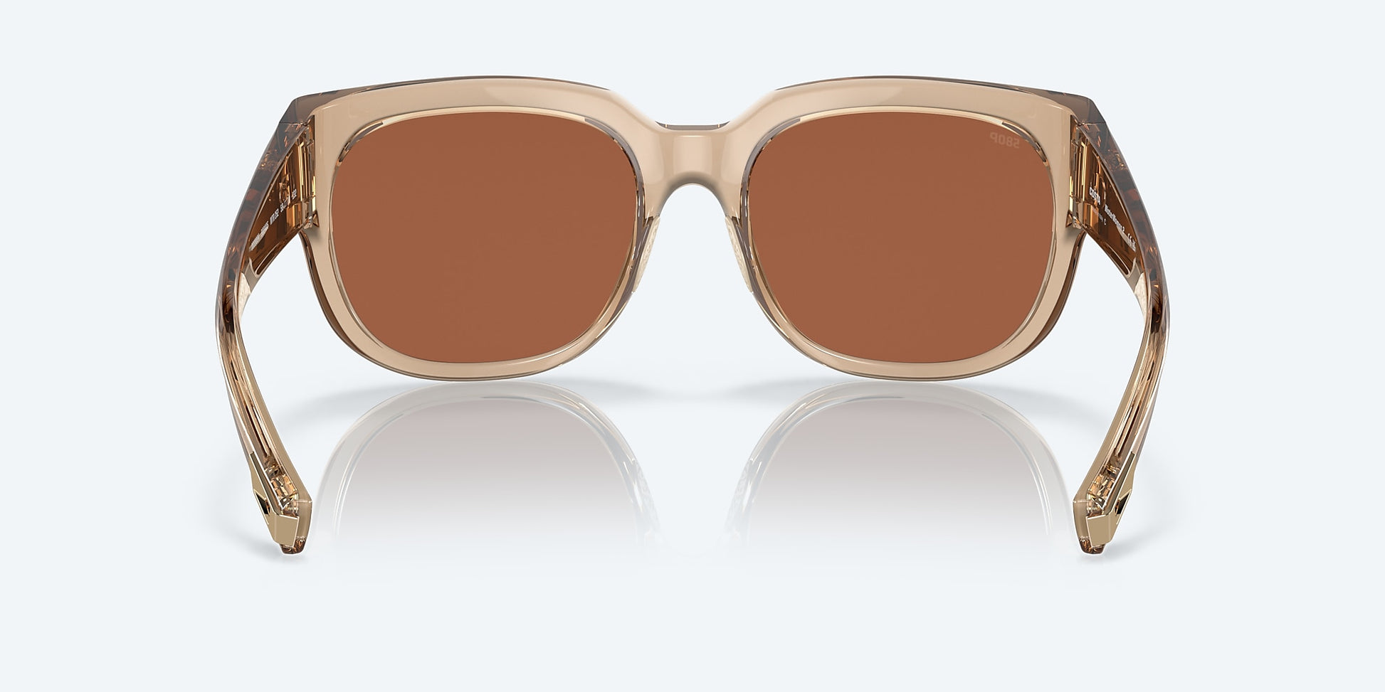 [Copper Silver Mirror Polarized Polycarbonate Lenses, Shiny Blonde Crystal Frame]