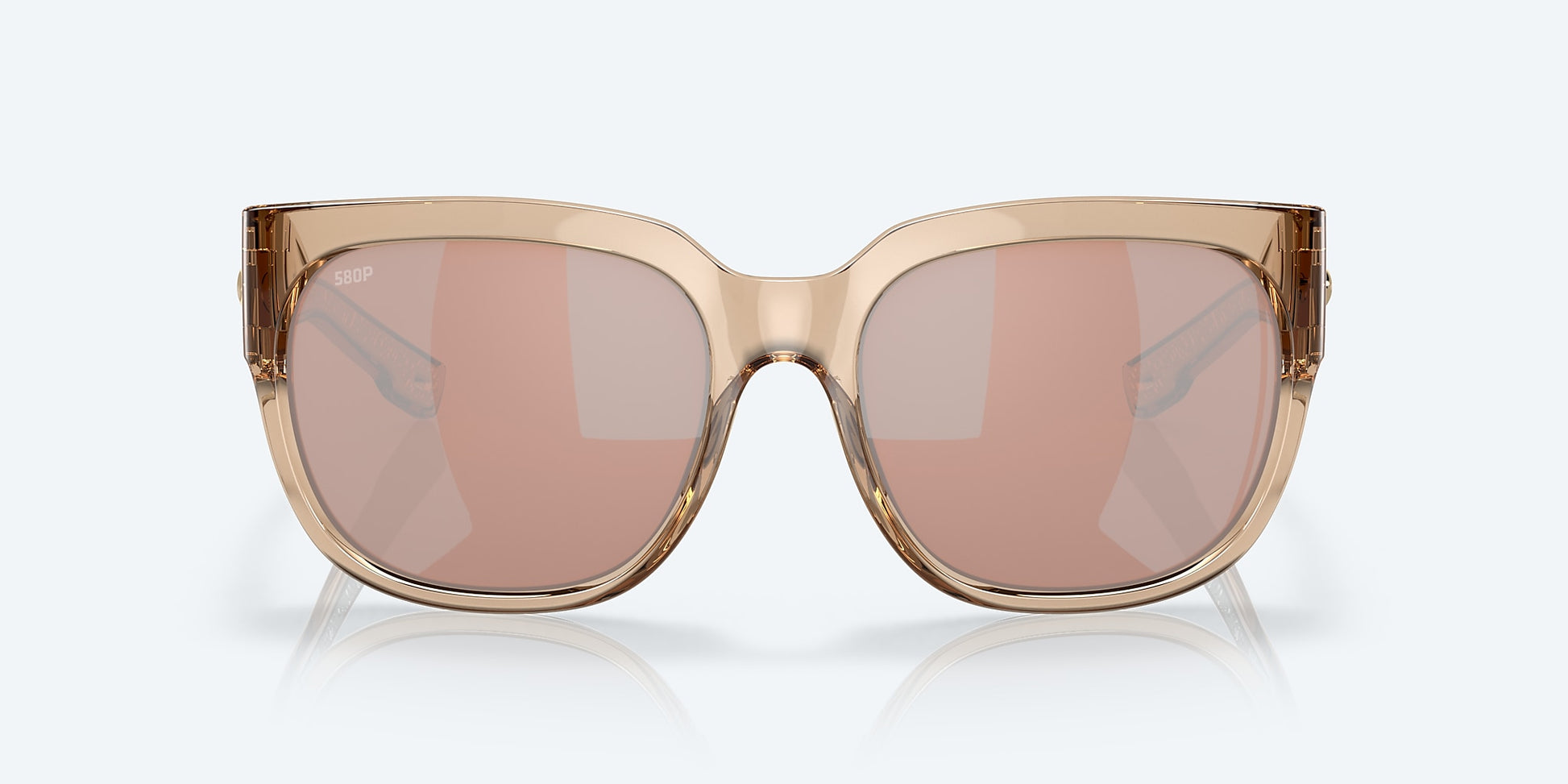[Copper Silver Mirror Polarized Polycarbonate Lenses, Shiny Blonde Crystal Frame]