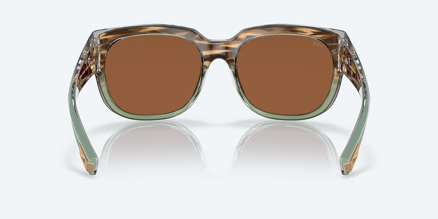 [Copper Silver Mirror Polarized Glass Lenses, Shiny Ocean Jade Frame]