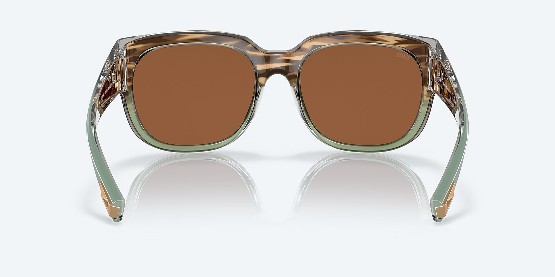 [Copper Silver Mirror Polarized Glass Lenses, Shiny Ocean Jade Frame]